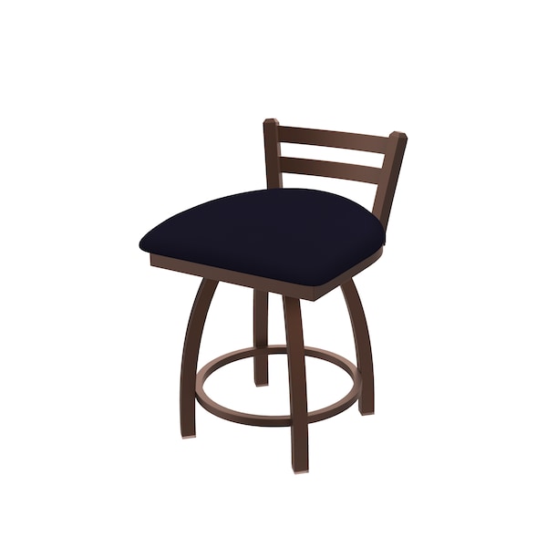 18" Low Back Swivel Vanity Stool, Bronze Finish, Canter Twilight Seat